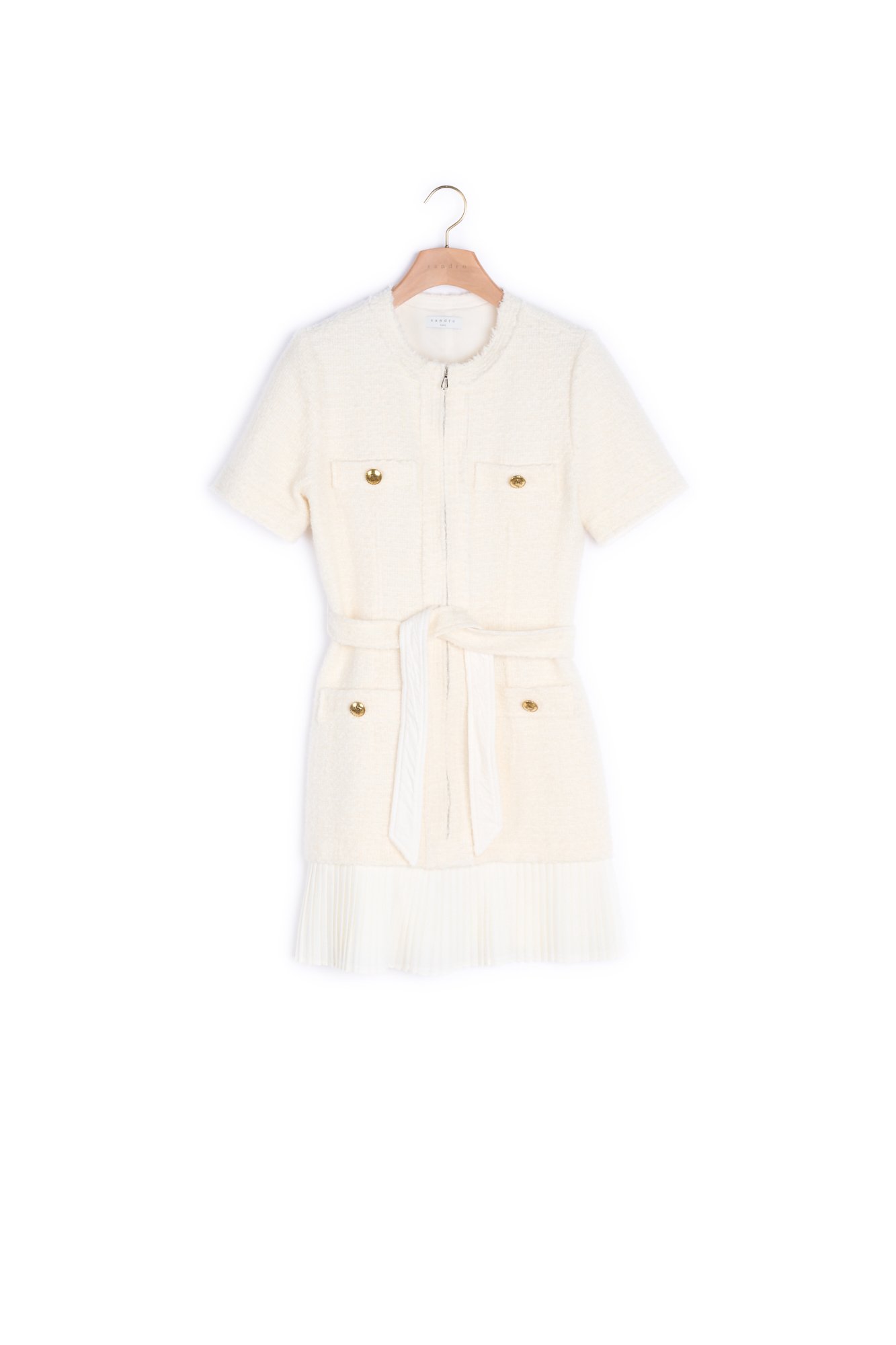 Vestido abrigo de lana efecto tweed