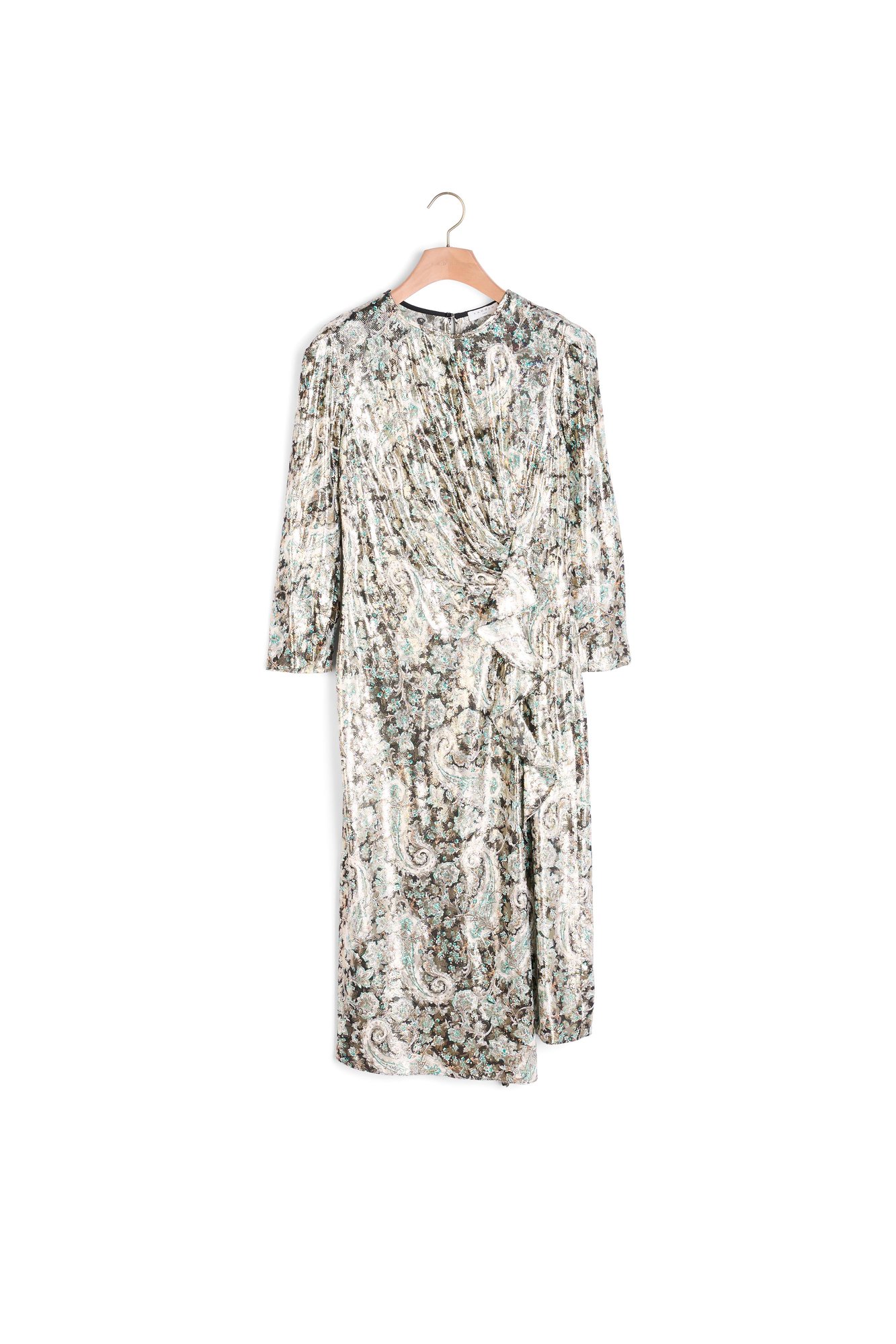 Product photo Long draped dress in lurex jacquard number 0