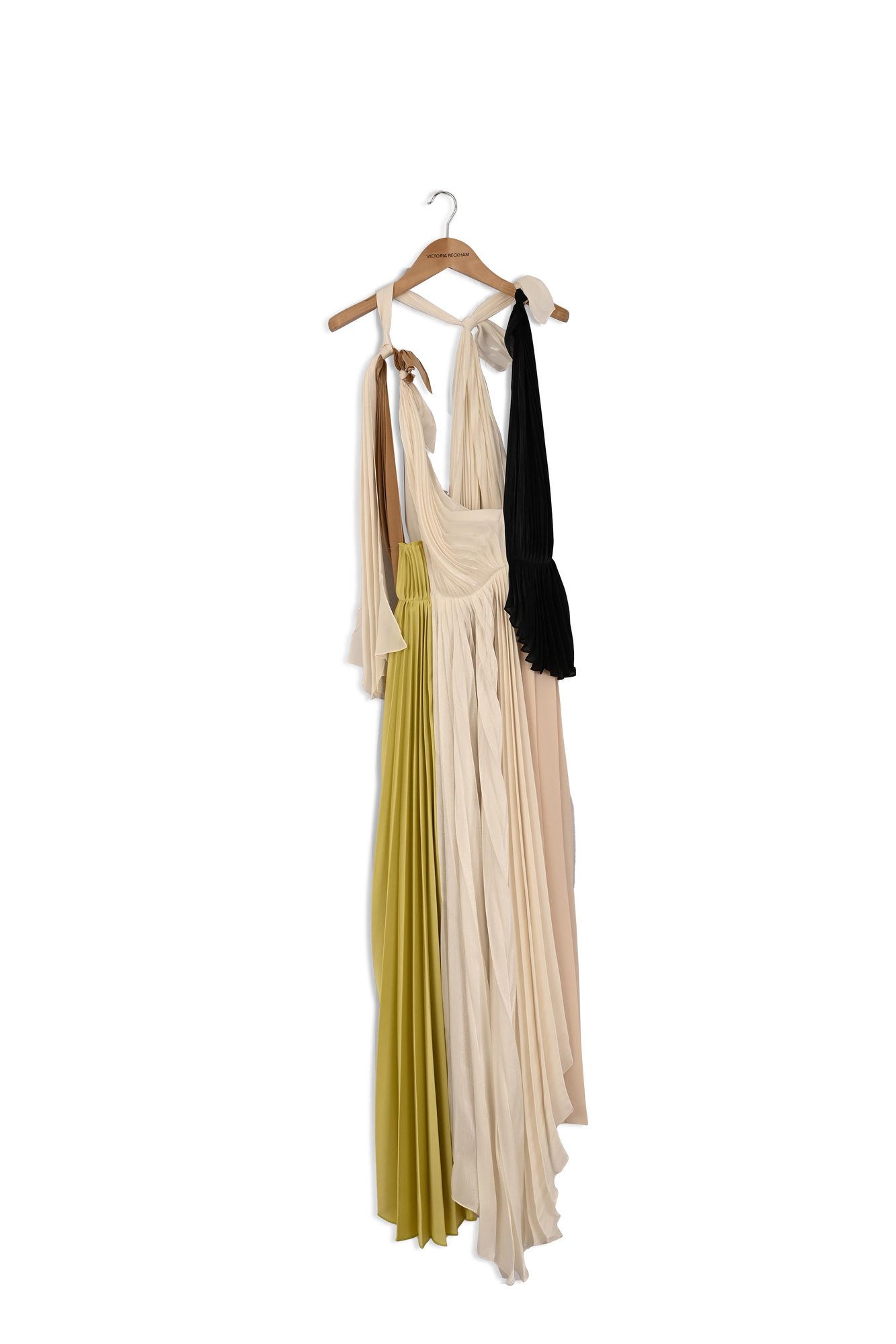 Asymmetric Pleated V-Neck Dress