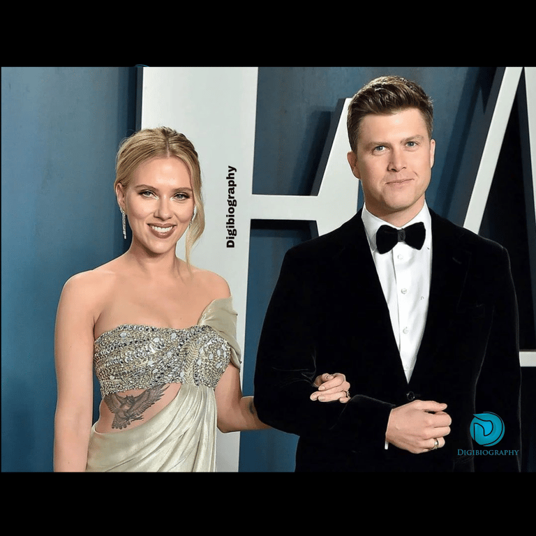 Scarlett Johansson and colin jost attend the award show