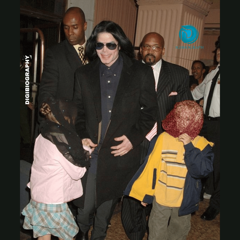 Paris Jackson stands with her father Michael Jackson