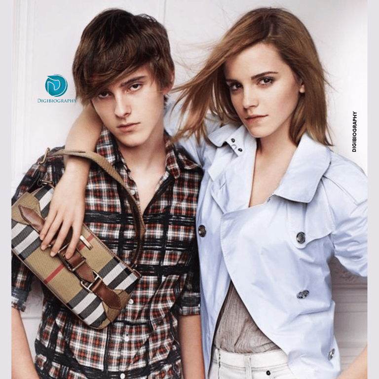 Emma Watson stands with her brother Alexander Chris Watson