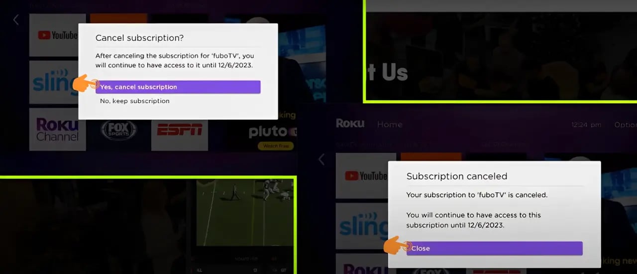 you must click 'Cancel Subscription,' as seen in the Image Below.