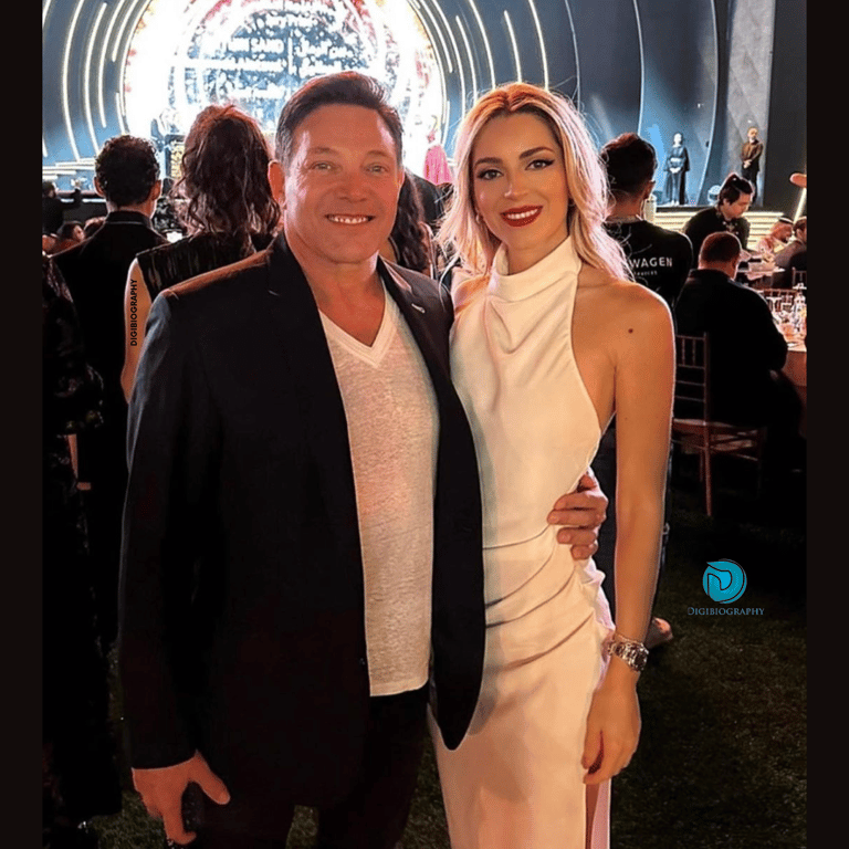 Jordan Belfort enjoy in party with her wife and wearing a black coat
