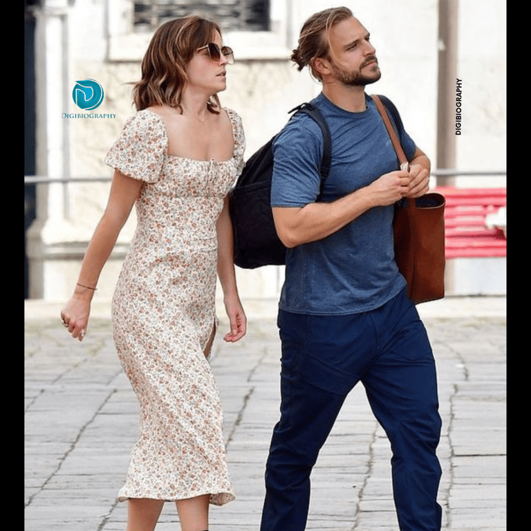 Emma Watson walking with her boyfriend Brandon Gree