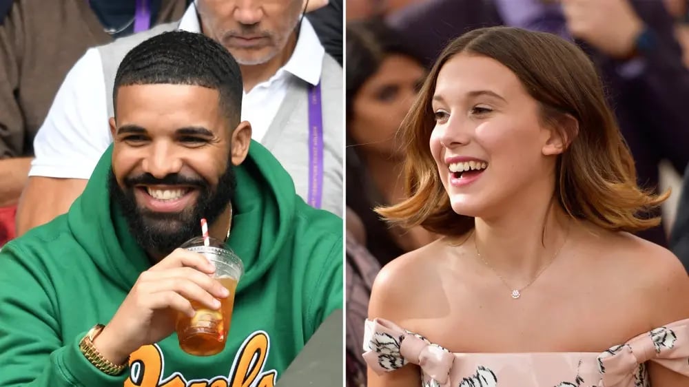 Millie Bobby Brown and Drake photo while both are smiling