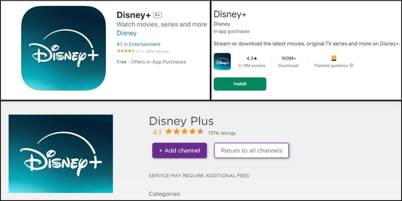 Download the Disney+ App from the Play Store, App Store or Channel Store