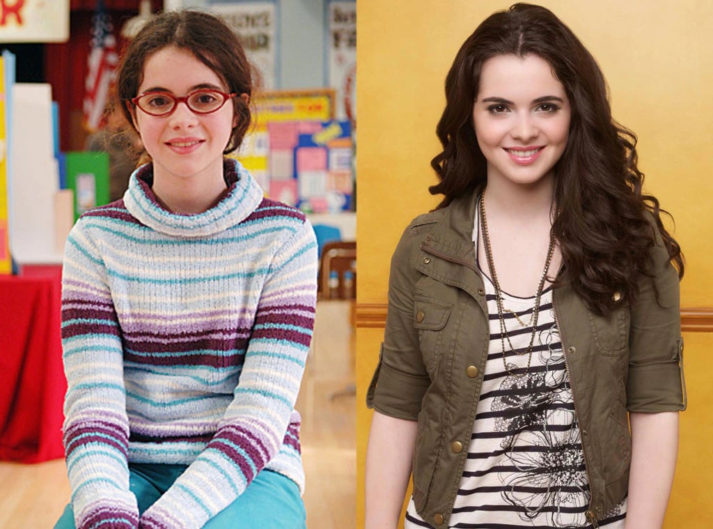 2 photos of Vanessa Marano, in 1st, wears a specks and 2nd photo wearing a brown jacket