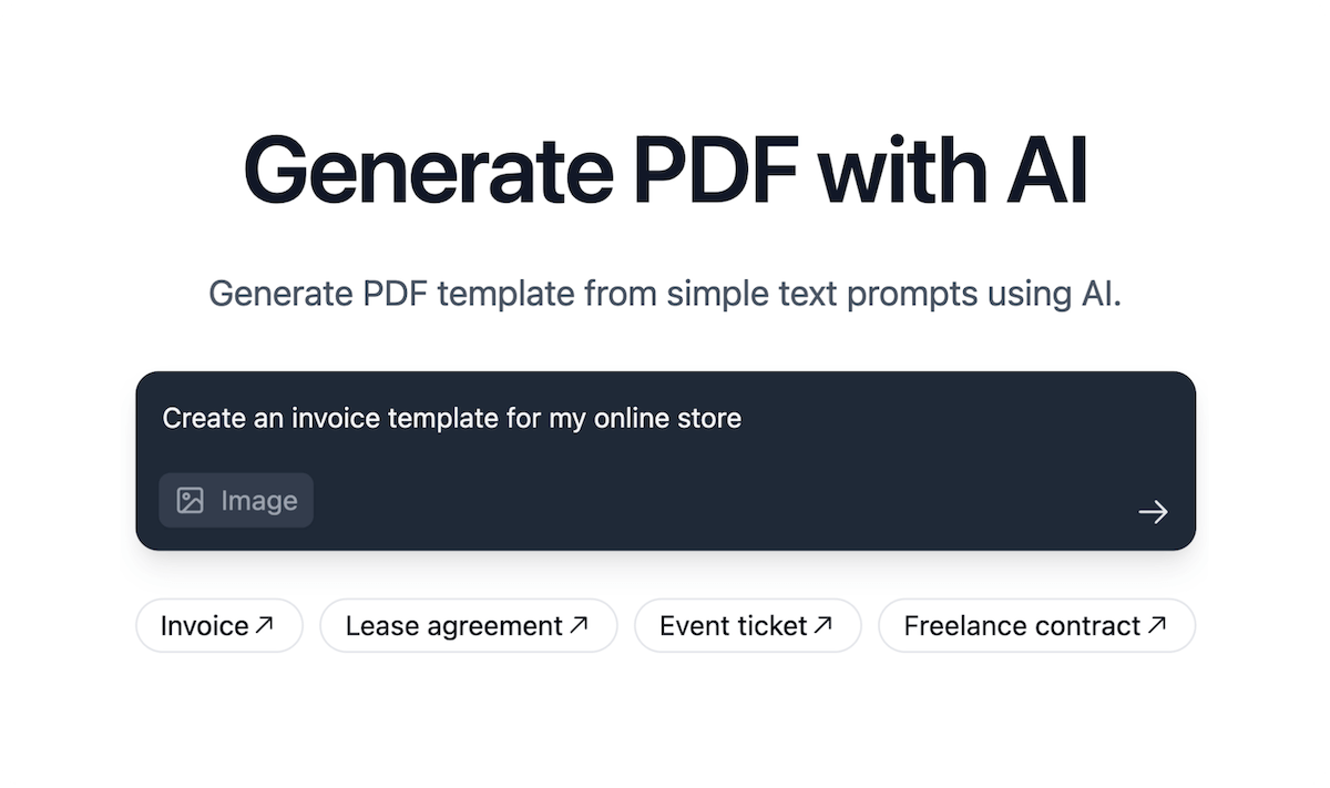 PDFgen | Generate PDF with AI
