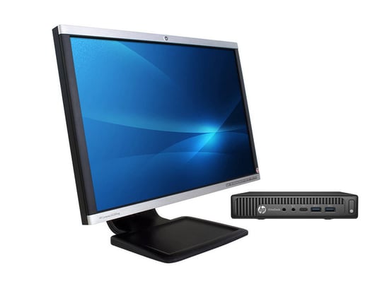 HP EliteDesk 800 35W G2 DM + 22" HP Compaq LA2205wg Monitor (Quality Silver) felújított használt számítógép<span>Intel Core i5-6500T, HD 530, 8GB DDR4 RAM, 240GB SSD - 2070340</span> #1