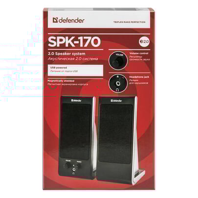 Defender Reproduktor SPK-170, 2.0, 4W, Black, Volume Control, 3,5 Jack, USB - 1840036 #2