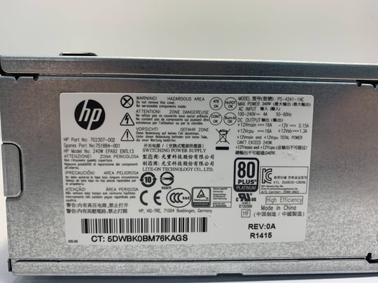 HP for ProDesk 400, 600, G1 EliteDesk 600, 705, 800, Z230 SFF Zdroj - 1650141 (použitý produkt) #2