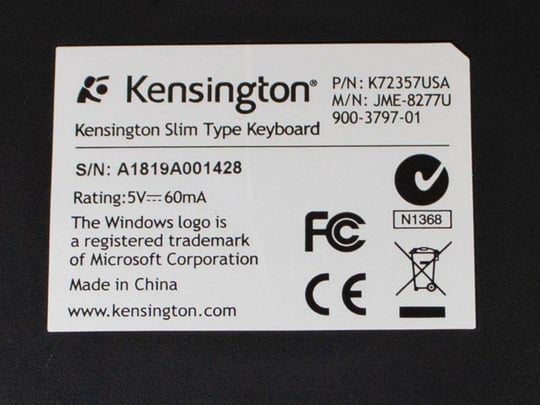 Kensington US JME-8277U Klávesnica - 1380085 (použitý produkt) #3
