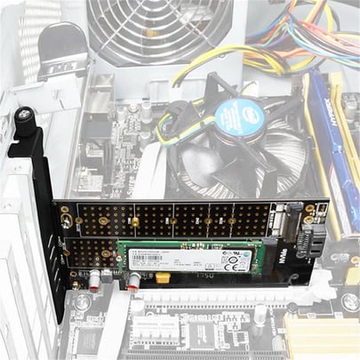 AXAGON PCEM2-D, PCIe x4 - M.2 NVMe M-key + SATA B-key slot adapter, vč. LP - 1630006 #3