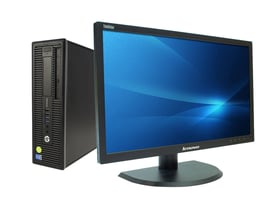 HP EliteDesk 800 G1 SFF + 22" ThinkVision LT2252p Monitor (Quality Silver)