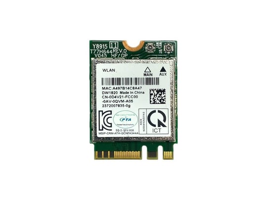 Dell DW1820 Wireless + Bluetooth 4.1 Dual Band Card (PN: 0D4V21) - 2180025 #2