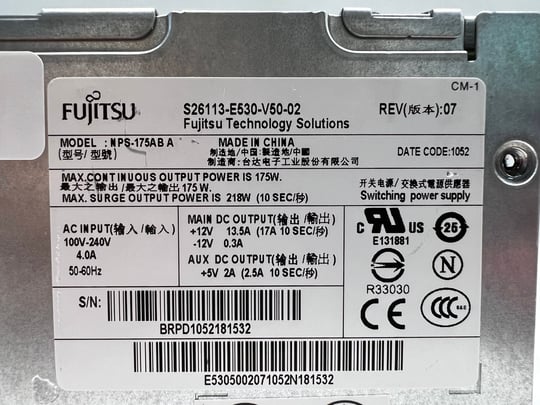 Fujitsu NPS-175AB A for Esprimo C5731 - 175W - 1650170 #2