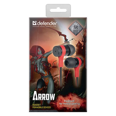 Defender Arrow, 3.5 mm jack, Black-Red Headset - 2280005 #1