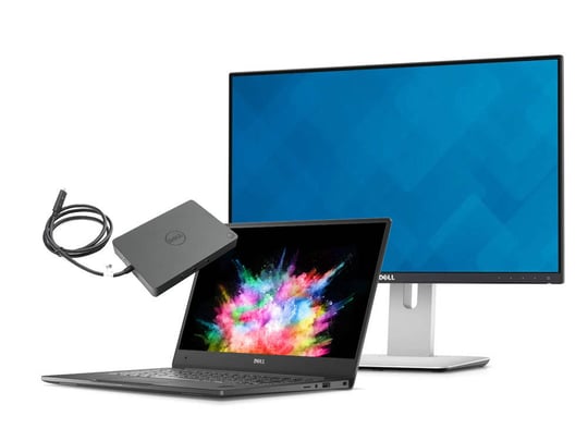 Dell Latitude 7370 + Docking station Dell WD15 USB-C K17A001 & 180W Adapter + 24" Dell U2415 Monitor (Quality Silver)