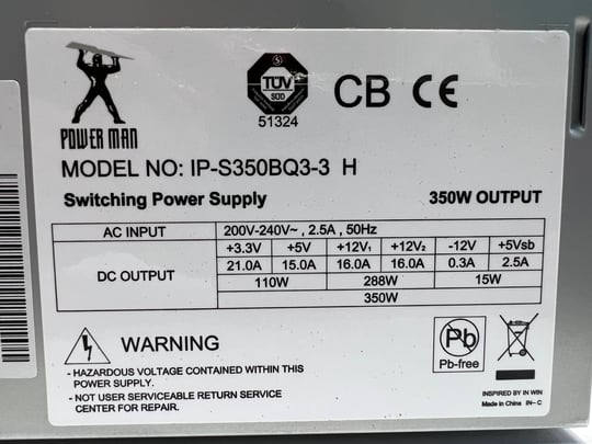 Power Man IP-S350BQ3-3 H 350W Tápegység - 1650222 (használt termék) #2