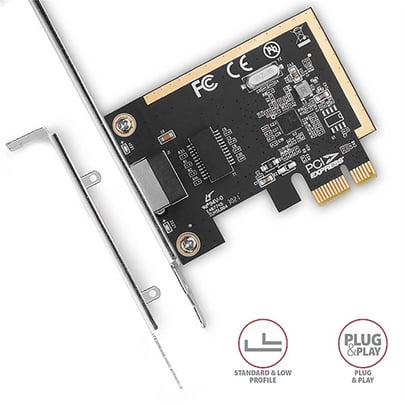 AXAGON PCEE-GRF, PCIe Network Card, 1x Gigabit Ethernet port (RJ-45), Realtek, with LP adapter PCI express card - 1630014 #3
