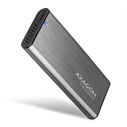 AXAGON EEM2-SG2, USB-C 3.2 Gen 2 - M.2 NVMe & SATA SSD Metallic RAW box,  Screwless opening HDD adapter - 2210016 | furbify