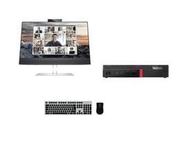 Lenovo ThinkCentre M920q Tiny + Monitor HP E24m G4 USB-C Conferencing Monitor 23,8"