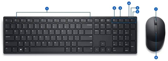 Dell Vezeték Nélküli Billentyűzet és Egér, KM5221W, Layout HUN, Keyboard  and mouse set - 2260014 | furbify