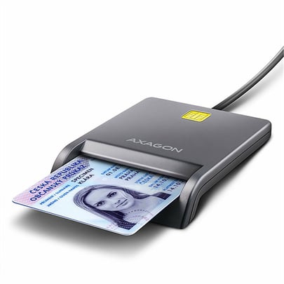 AXAGON CRE-SM3T, USB-A FlatReader, USB external, StandReader, Smart card - 1970003 #1