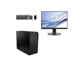 HP Z2 Tower G4 Workstation + Monitor Philips Brilliance 241B7Q