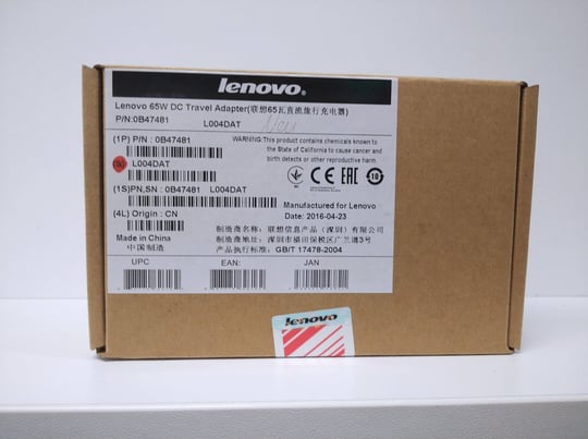 Lenovo 65W 12/15V DC Travel Adapter (0A33593) rectangle Boxed - 1640201 #4