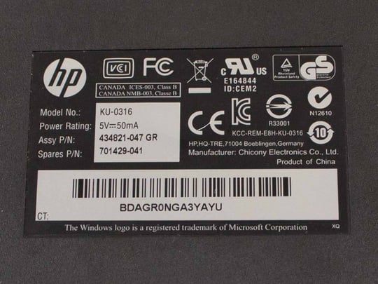 HP EU KU-0316 Billentyűzet - 1380211 (használt termék) #3
