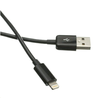 C-Tech USB 2.0 Lightning (IP5) Sync and Charge cable, 1m, Black - 1110076 #1