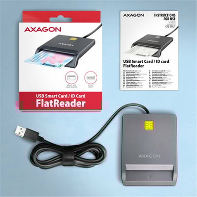 AXAGON CRE-SM3T, USB-A FlatReader, USB external, StandReader, Smart card - 1970003 #5