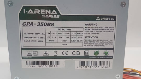 CHIEFTEC iArena GPA-350B8 350W ATX Tápegység - 1650053 (használt termék) #2