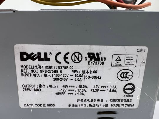 Dell for Optiplex GX520 GX620 5100C, 5150C  SFF - 275W Tápegység - 1650151 (használt termék) #2