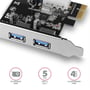 AXAGON PCEU-232VL, PCIe Card 2+2x USB 3.2 Gen 1 Port, UASP, With LP Adapter - 1630008 thumb #2