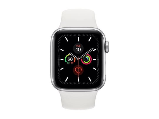 Apple Watch Series 5 44mm Silver Aluminium Case White Sport Band (A2157)  Smartwatch - 2350037 | furbify