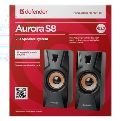 Defender Reproduktor Aurora S8, 2.0, 8W, Black, Volume Control, - 1840026 #2
