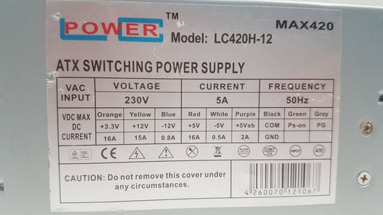LC Power LC420H-12 420W ATX Tápegység - 1650048 (használt termék) #2