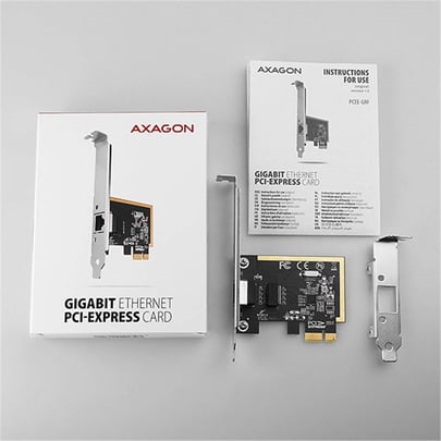 AXAGON PCEE-GRF, PCIe Network Card, 1x Gigabit Ethernet port (RJ-45), Realtek, with LP adapter PCI express card - 1630014 #5