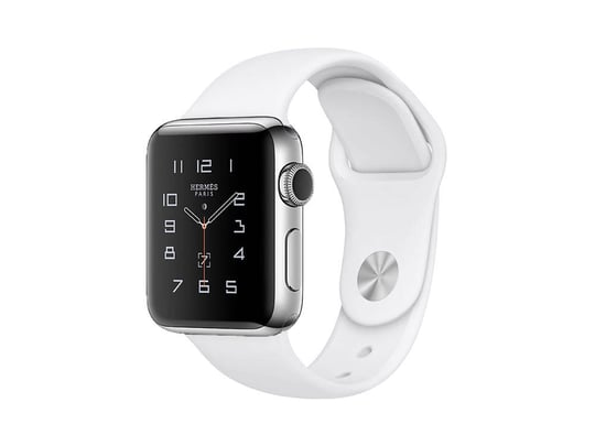 Apple Watch Series 2 Hermes 38mm Stainless Steel Case White Band A1757