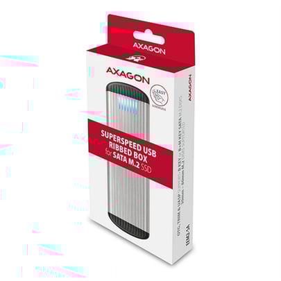 AXAGON EEM2-SA, USB micro-B 3.2 Gen 1 - M.2 SATA Metal Ribbed box, Screwless opening - 2210017 #9