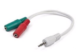 Gembird Adapter Jack 3,5mm (4 pin) na 2x3,5mm M/F, 20cm, audio