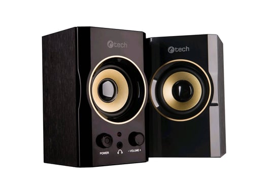 C-Tech SPK-11, 2.0, Wood, Black-Gold, Jack/USB - 1840024 #1