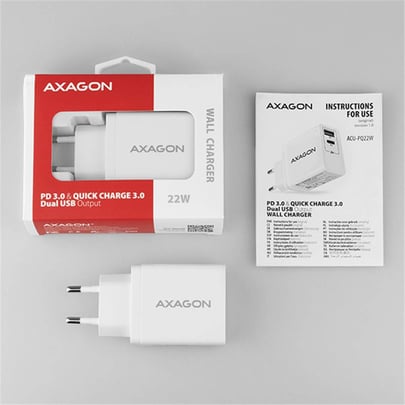 AXAGON ACU-PQ22W, PD-qc charger, 22W, USB-A, USB-C, Without cable - 2310011 #9
