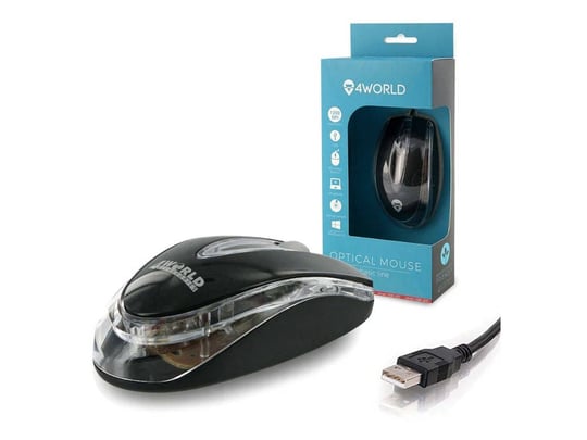 4World Basic1 USB 1200dpi Black - 1460051 #1