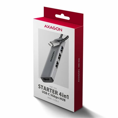 AXAGON HMC-H3A, USB 5Gbps hub, 3x USB-A, HDMI 4k 30Hz, cable USB-C 15cm - 1980008 #6