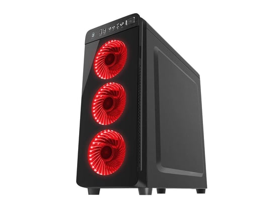 Genesis IRID 300 RED MIDI (USB 3.0), 4 Fan , Illuminating Red Light Case PC - 1170032 #2