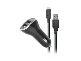 Steelplay Car Charger with 2 USB Ports + 2m Charge Cable - 1420107